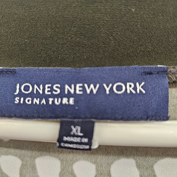Jones New York Signature Womens V neck Signature 3/4 Sleeve Multi Print Stretchy - Picture 9 of 13